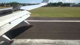 Landing at cebu mactan airport. Boeing 737