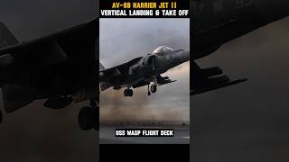 AV-8B Harrier Jet's Epic Vertical Landing & Take Off on USS Wasp Flight Deck #flightdeck #av8b #usmc