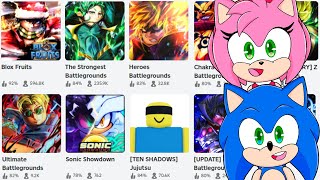 Sonic plays Roblox with Amy (FIGHTING GAMES)