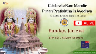 Ayodhya Ram Mandir Inauguration Celebration Part -2 l Radha Krishna Temple of Dallas