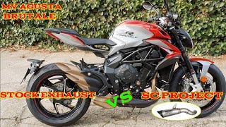 MV AGUSTA BRUTALE /DRAGSTER STOCK EXHAUST VS SC PROJECT