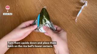 How to open Japanese convenience store onigiri rice ball without getting your hands dirty