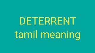 DETERRENT tamil meaning/sasikumar