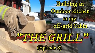 THE GRILL | Building an outdoor kitchen at my Off-Grid cabin | Episode 8 | (Woodwork & Brick Laying)