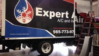 HVAC box truck wrap in timelapse