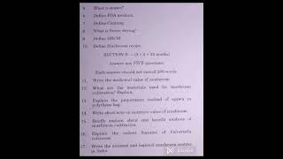 Mushrooms Question Paper 3rd year Bsc.Botany