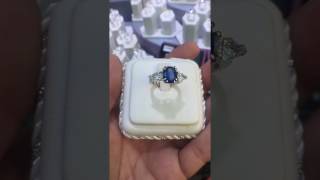 Ceylon Blue Sapphire Ring, Custom From Ritz Jewelers in Los Angeles #ritzjewelers