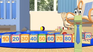 Counting by Tens - 10 to 100 with blocks train