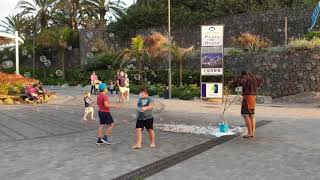 bubble show from street artist in Tenerife