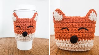 How to Crochet: Fox Coffee Cozy (Coffee Sleeve / Mug Cozy)