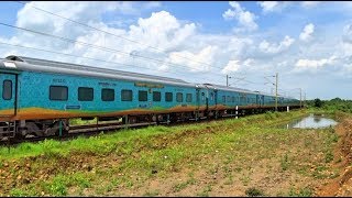 Attractive looking Tirupati Humsafar Express curves and drifts past beautifully!