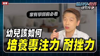 孩子的專注力及耐挫力，在幼兒園時期該如何培養呢？| 腦科學教養研究所ep.13 | 王宏哲教養育兒寶典