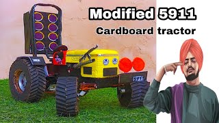 🔥 Modified 5911 |cardboard tractor|hmt 5911 #sidhumoosewala