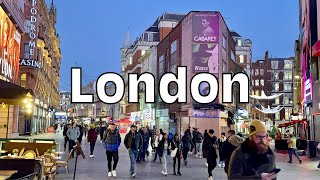 London Winter Walk in January 2023 | Central London Cold 🥶 Evening Walk, London 4k HDR