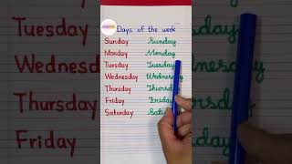 Days of the week | how to write days of the week in English