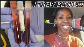 Day in the life Phlebotomy Student | I FINALLY DID A SUCCESSFUL VENIPUNCTURE! 💉 | #phlebotomist wk 3