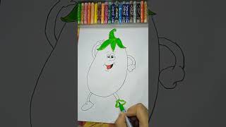 How to draw easy brinjal  || kids drawing 🎨 || step by step || easy drawing for kids ||