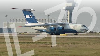 Ilyushin Il-76 taking off from Leipzig/Halle airport (Germany)