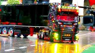 SCANIA RC SHOW TRUCK -  RC TRACTOR TRUCK CRASH AND STUCKING - PREMACON LIEBHERR RC DIGGER