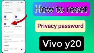 how to reset privacy password in vivo y20