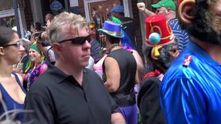 170228 Street Marchers in French Quarter on Mardi Gras Day in New Orleans