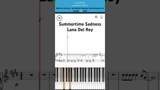 Summertime Sadness🌉 Lana Del Rey🎙️легкий интерактивный урок на #пианино +#ноты🎹#shorts