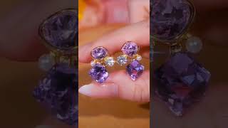 Elegant purple ear rings #earrings #beautyproducts #trendy #shortvideo