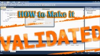 How To Make a Validation with Visual Basic (Visual studio)