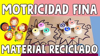 JUEGO de MOTRICIDAD FINA para NIÑOS 🤓👌 (Juego DIY con MATERIAL RECICLADO) ✂️