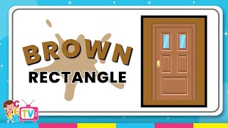 Brown Rectangles! Spell & Spot Them Everywhere! Learning Rectangles with Kids.