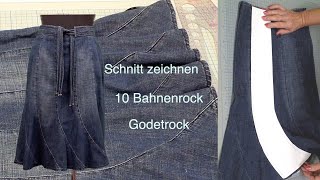 Bahnenrock Godet-Rock Schnitt für 10 Bahnen DIY - Lilo Siegel