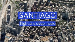 Santiago (Chile) above / Flying over dusty Santiago horizontal scroll - LoFi sleep music / 1080[HD]