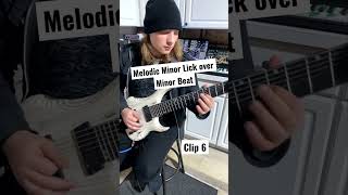 Melodic Minor Lick over Minor Beat clip 6 | #shorts #guitar #guitarist #guitarsolo #beat