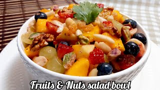 Healthy weight loss fruits and nuts salad bowl❤️👍 A very healthy and tasty low calories salad 😍🥰