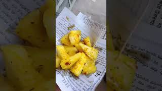 PINEAPPLE MASALA: Amazing Pineapple Cutting Skills😍#shorts #short