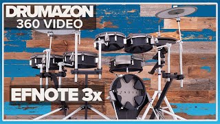 EFNOTE 3x Electronic Drum Kit, Black Oak-Ish, 360 Rotation Video from Drumazon