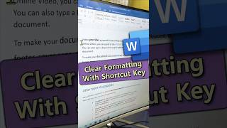 🤩1 seconds Trick | Useful shortcut key in Word #shorts #ytshorts #word #computer