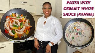 CREAMY WHITE SAUCE PASTA / QUICK & EASY RECIPE