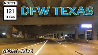 TX-121 NORTH Freeway Section at Night (DFW)