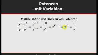 Mathe: Potenzen - Begriffe und Rechengesetze