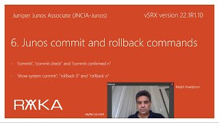 6. Junos commit and rollback commands