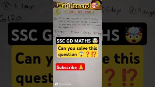 SSC GD Maths PYQ's😱🤯#shorts #viralvideo #maths #ssc #sscgd #ntpc #railway #education #motivation