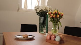 Easter vlog 💐 / Sustainable egg decoration / DIY candleholder