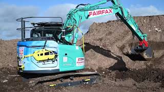 Kobelco SK140SR-7 helps air ambulance charity