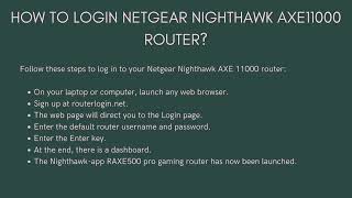 Netgear Nighthawk AXE1100 Router setup