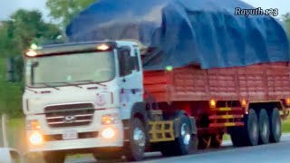 College Trucking Training and Cement Trucks Company Driving on The Road, Ben truck, Activity Truck