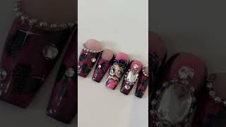 Betty Boop Airbrush Valentines Day Gel X Nails/ Cartoon Nail Timelapse