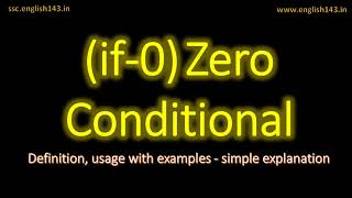 Zero Conditional sentences - if conditional type-1- if conditional English grammar