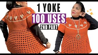 (P2) 1 Yoke 100 uses / how to crochet - EASY AND FAST - BY LAURA CEPEDA