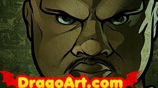 How to Draw T-Dog, T-Dog From The Walking Dead, IronE Singleton, Step by Step